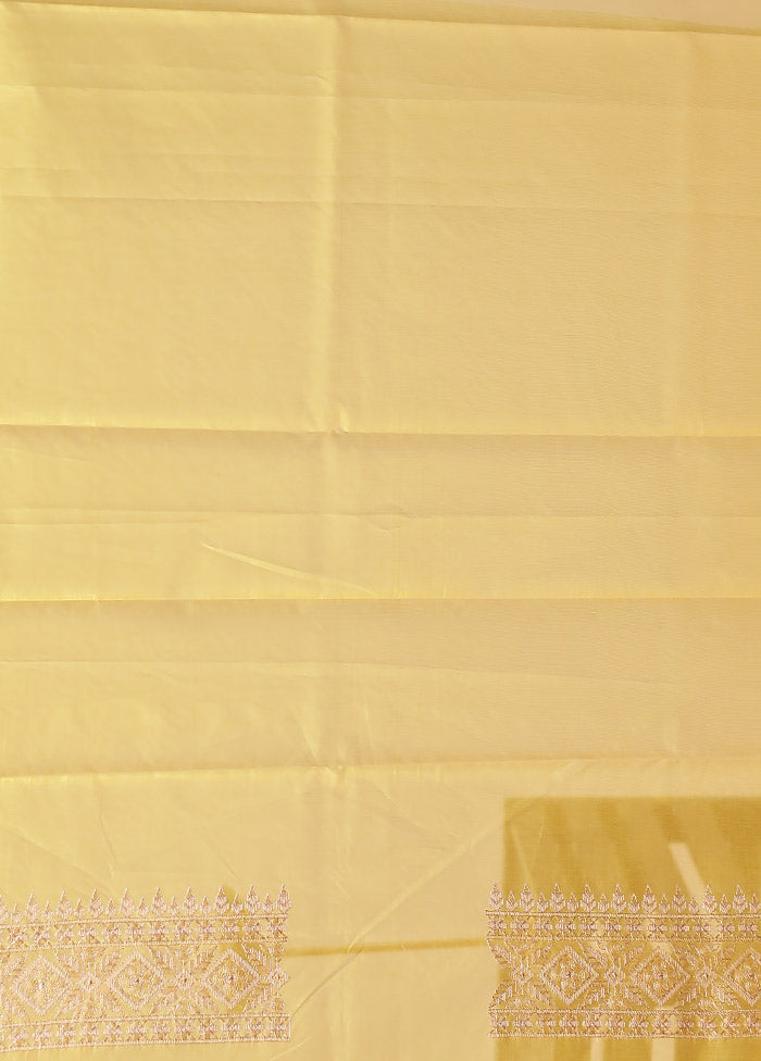 Yellow Organza Saree With Blouse Piece