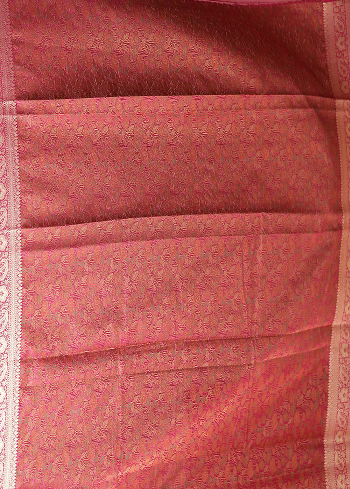Green Jamewar Silk Saree With Blouse Piece