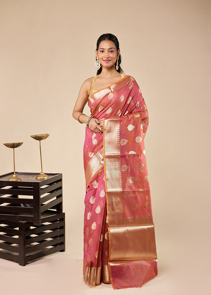 Purple Kora Silk Saree With Blouse Piece