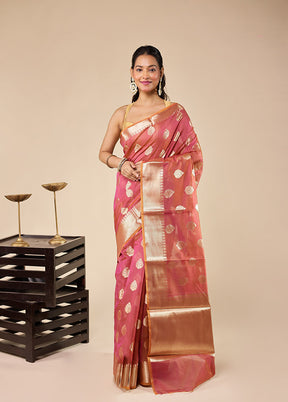 Purple Kora Silk Saree With Blouse Piece