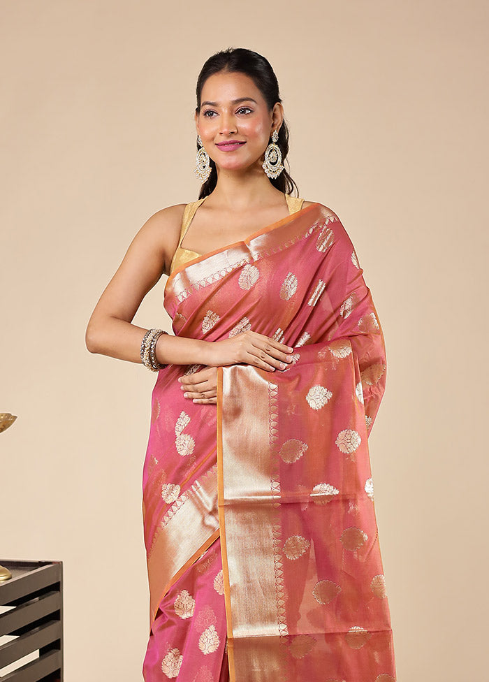 Purple Kora Silk Saree With Blouse Piece