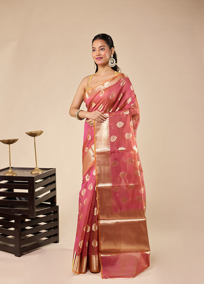 Purple Kora Silk Saree With Blouse Piece