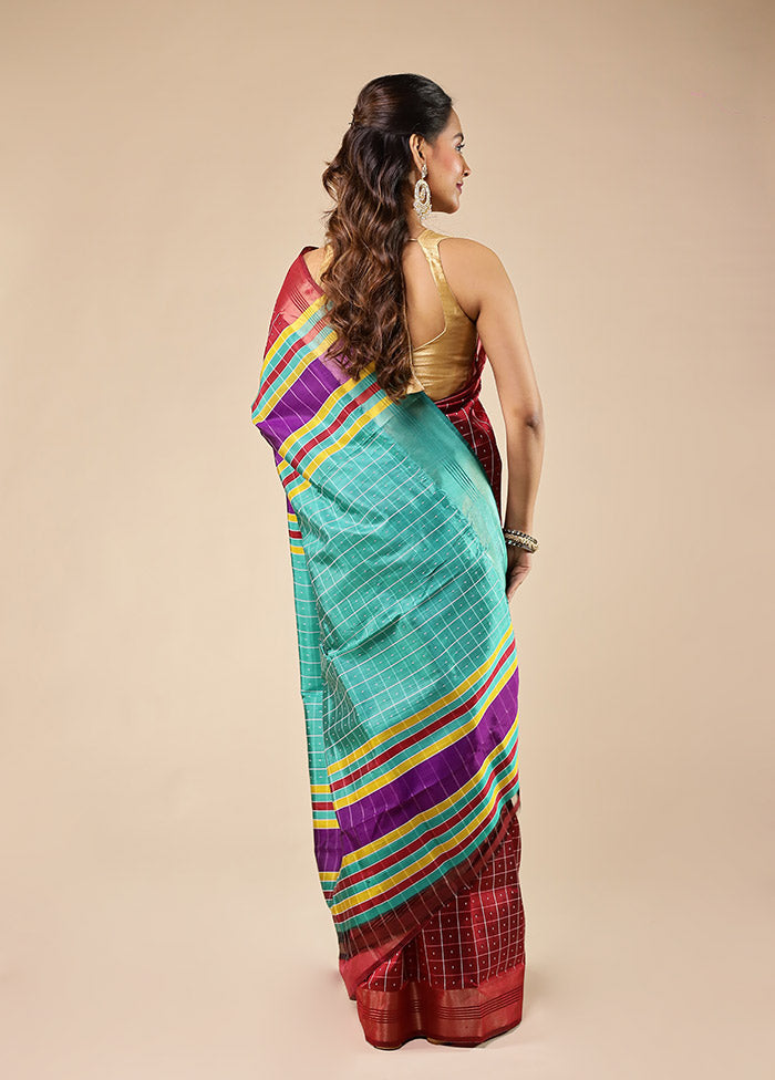 Red Kalakethra Pure Silk Saree With Blouse Piece