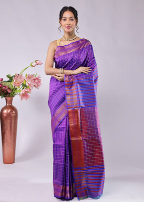 Pink kalakshetra Pure Silk Saree With Blouse Piece