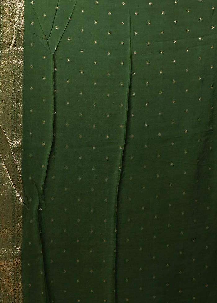 Green Handloom Dupion Pure Silk Saree With Blouse Piece