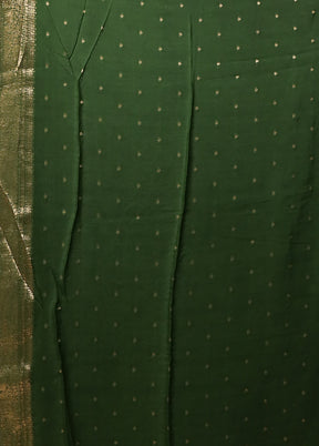 Green Handloom Dupion Pure Silk Saree With Blouse Piece