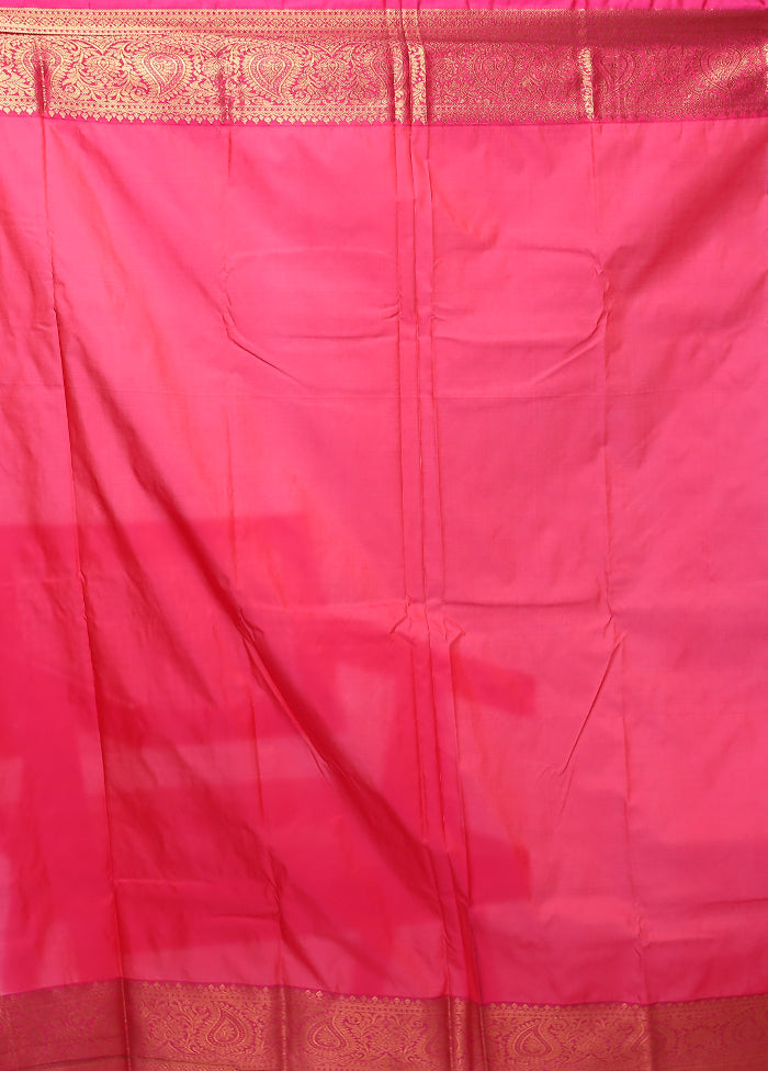 White Kanjivaram Silk Saree With Blouse Piece