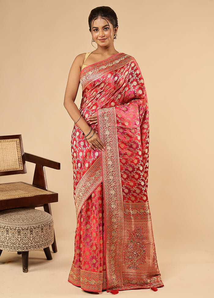 Multicolor Printed Pure Silk Saree With Blouse Piece