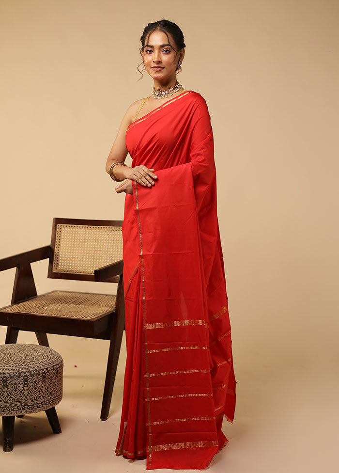 Pink Kanjivaram Silk Saree With Blouse Piece