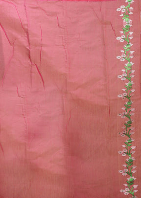 Purple Jamdani Cotton Saree Without Blouse Piece