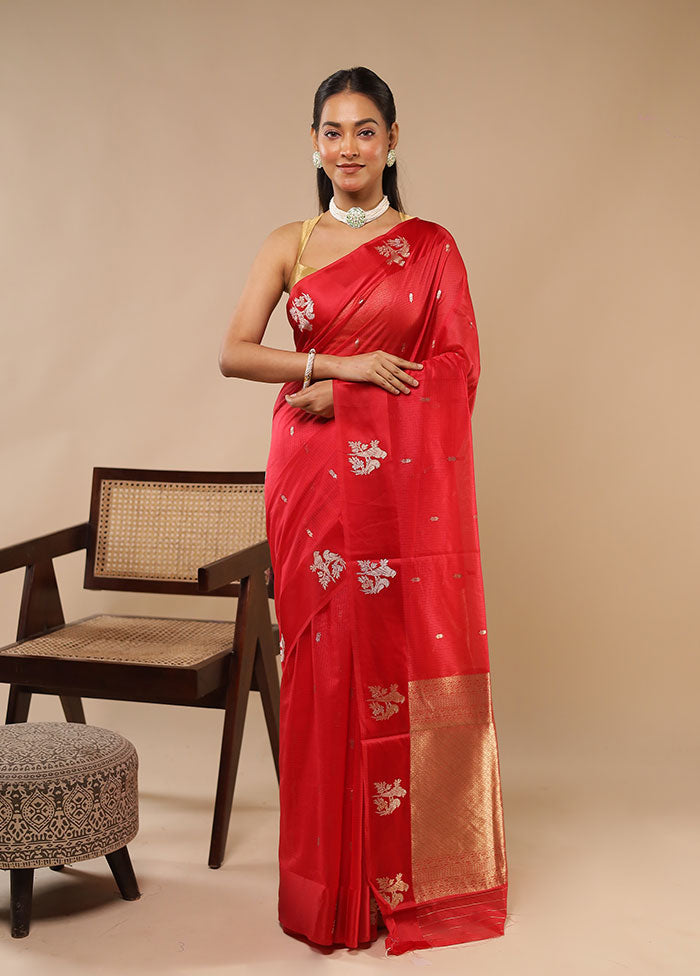 Pink Pure Cotton Saree With Blouse Piece