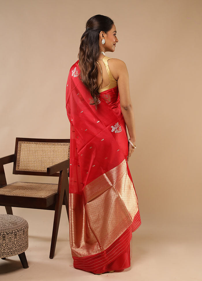 Pink Pure Cotton Saree With Blouse Piece