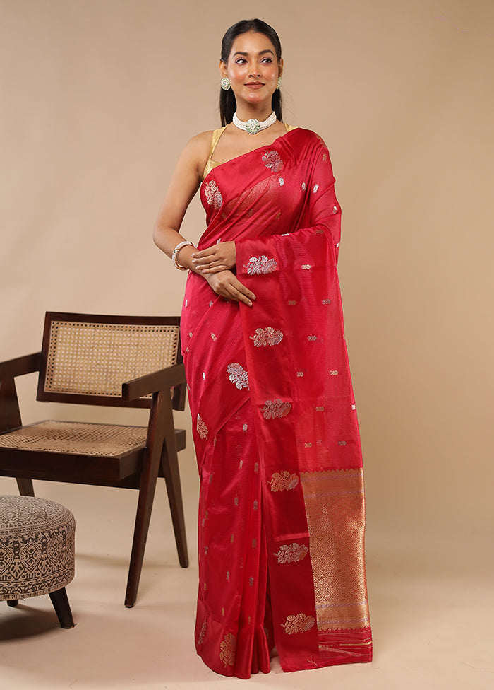 Pink Pure Cotton Saree With Blouse Piece