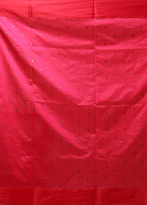 Pink Pure Cotton Saree With Blouse Piece
