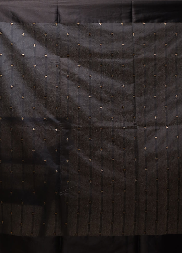 Black Pure Cotton Saree With Blouse Piece