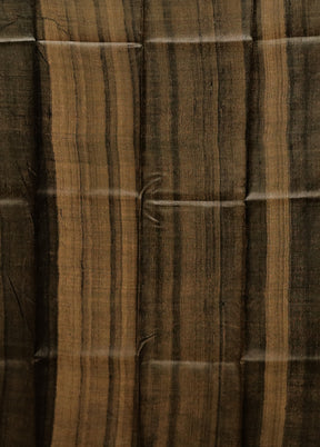Green Handloom Tussar Pure Silk Saree With Blouse Piece