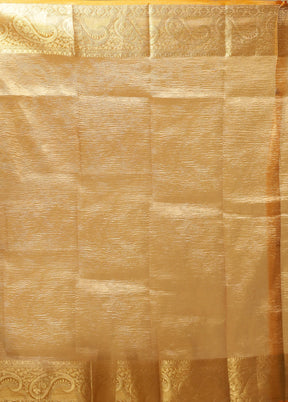 Yellow Tissue Silk Saree With Blouse Piece