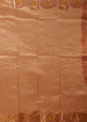 Pink Tissue Silk Saree With Blouse Piece