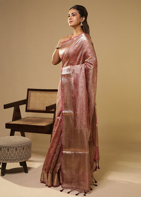 Purple Tissue Silk Saree With Blouse Piece