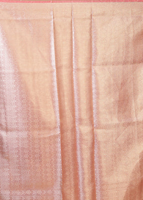 Pink Tissue Silk Saree With Blouse Piece