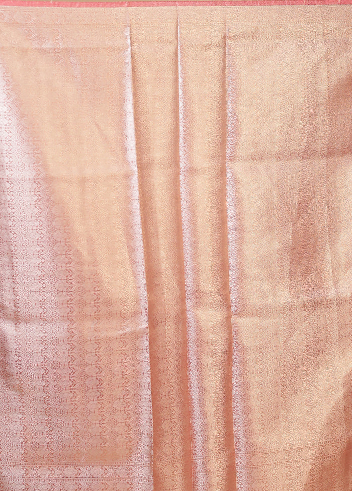 Pink Tissue Silk Saree With Blouse Piece