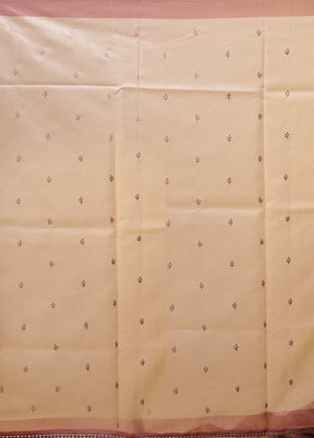Cream Pure Cotton Saree With Blouse Piece