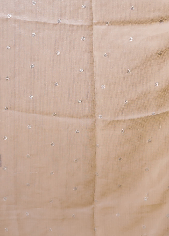 Cream Pure Cotton Saree With Blouse Piece