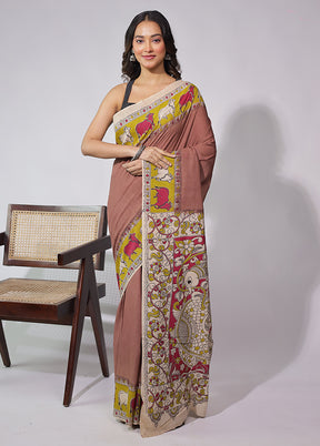 Purple Cotton Saree With Blouse Piece