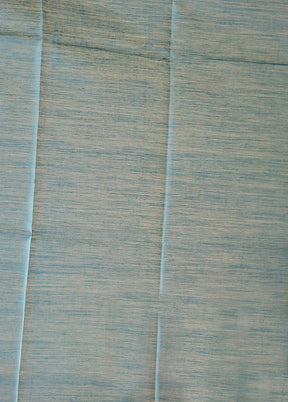 Blue Tussar Silk Saree With Blouse Piece