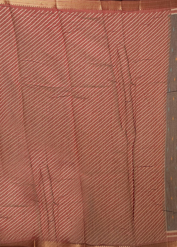 Blue Chanderi Cotton Saree With Blouse Piece