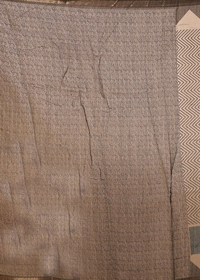 Cream Chanderi Cotton Saree With Blouse Piece