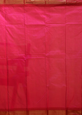 Pink Kanjivaram Silk Saree With Blouse Piece