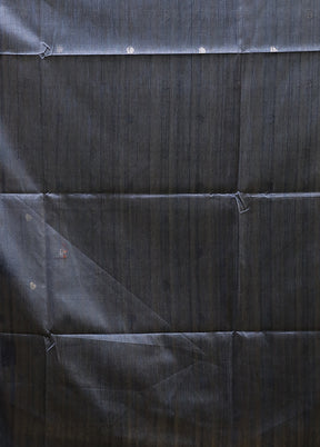 Blue Tussar Silk Saree With Blouse Piece