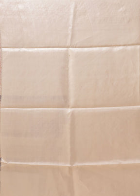 Cream Handloom Tussar Pure Silk Saree With Blouse Piece