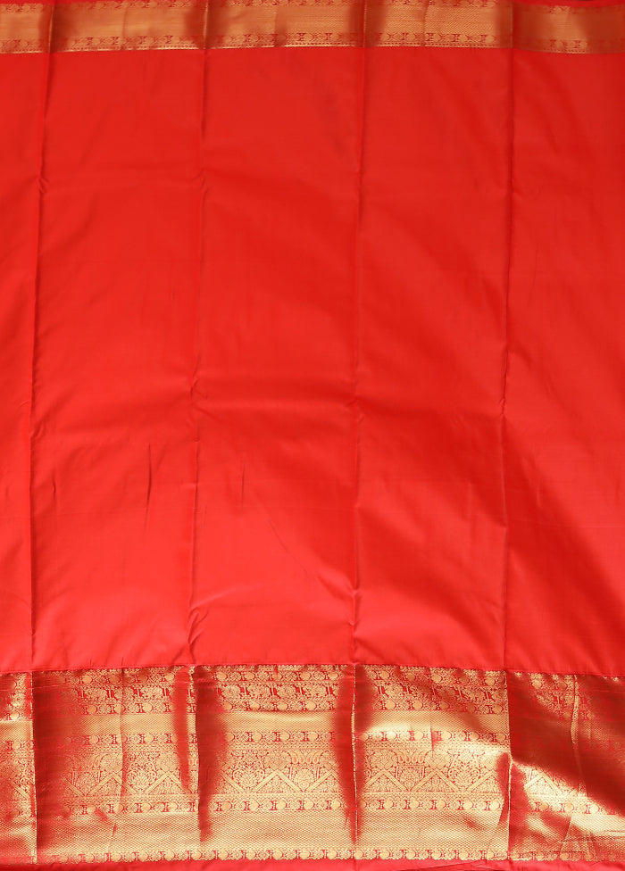 Cream Kanjivaram Silk Saree With Blouse Piece