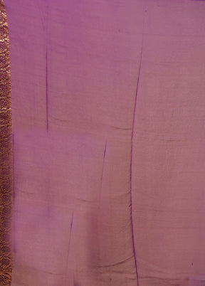 Purple Handloom Pure Georgette Saree With Blouse Piece