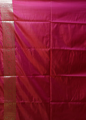 Pink Banarasi Silk Saree With Blouse Piece