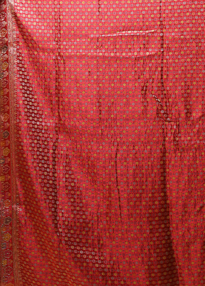 Multicolor Handloom Pure Georgette Saree With Blouse Piece