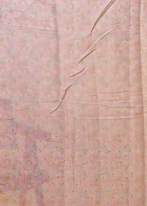 Pink Linen Silk Saree With Blouse Piece