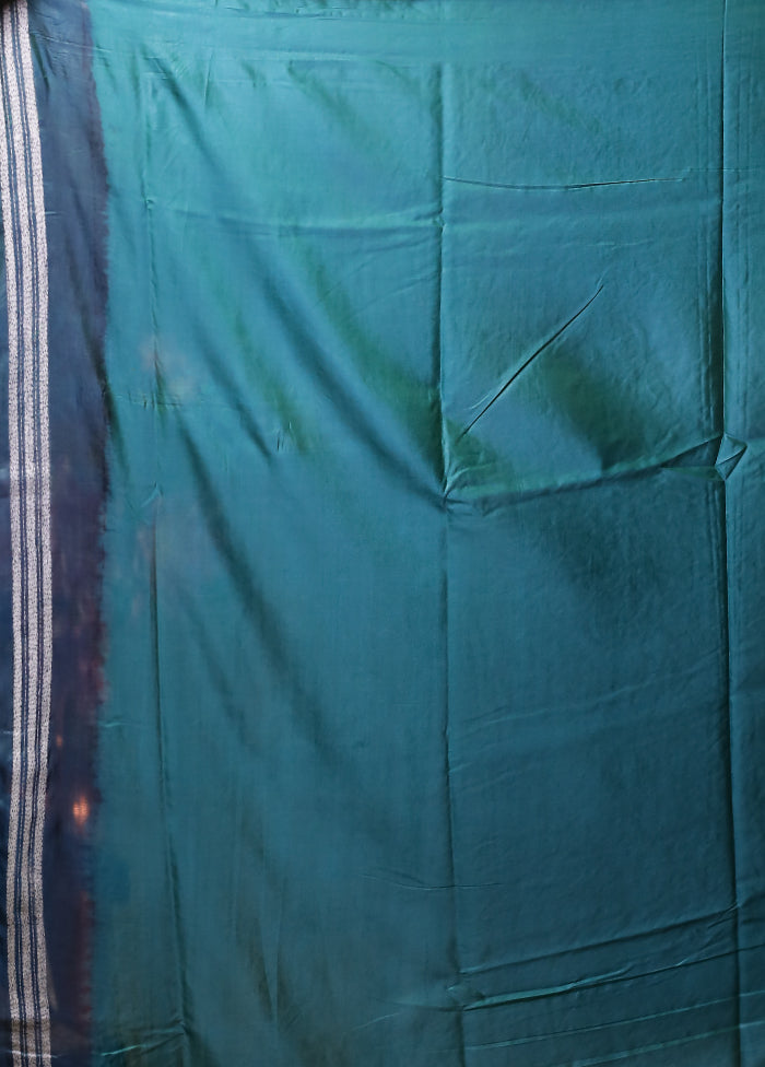 Green Kantha Stitch Silk Saree With Blouse Piece