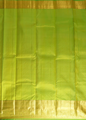 Green Handloom Kanchipuram Pure Silk Saree With Blouse Piece