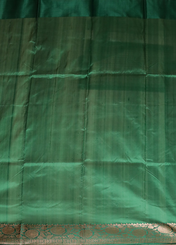 Black Handloom Katan Pure Silk Saree With Blouse Piece