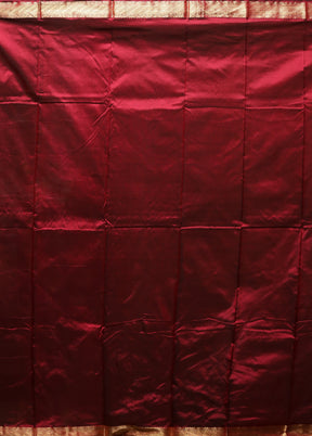 Purple Handloom Kanjivaram Pure Silk Saree With Blouse Piece