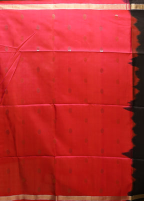 Black Handloom Kanjivaram Pure Silk Saree With Blouse Piece