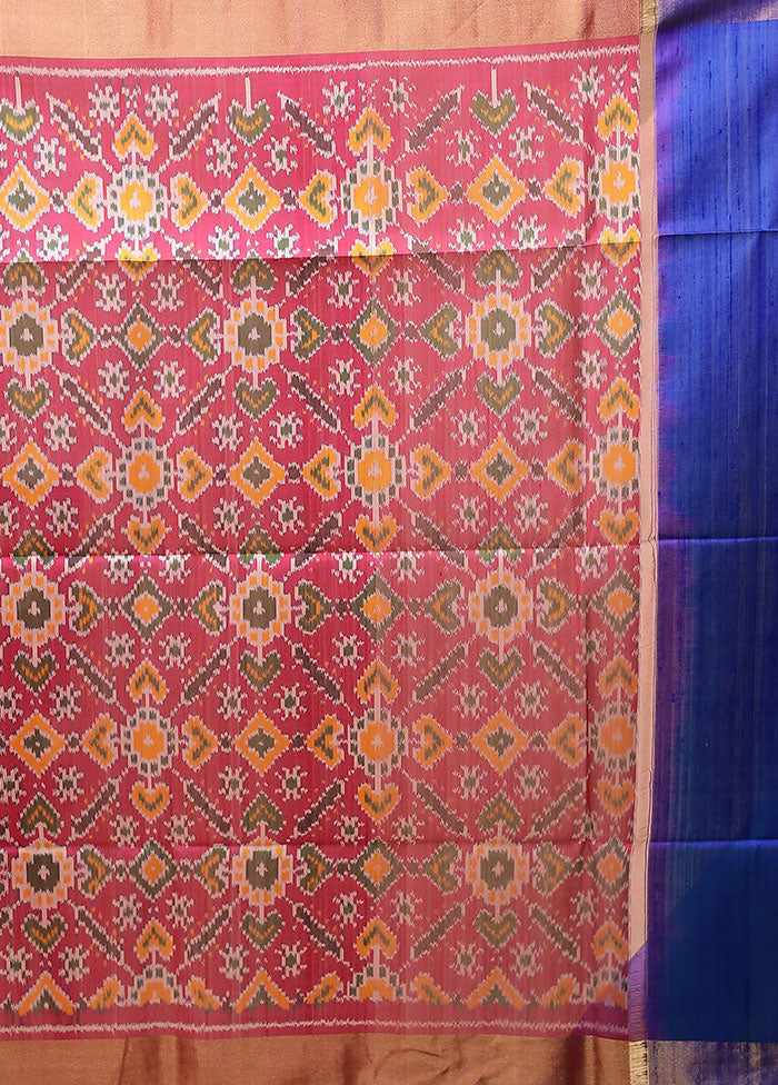 Blue Handloom Dupion Pure Silk Saree With Blouse Piece