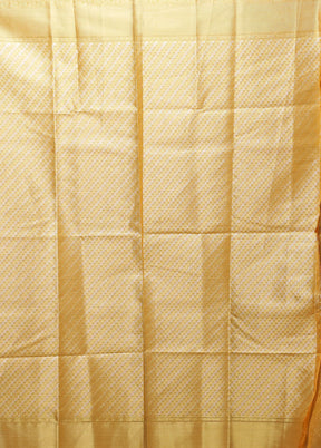 Yellow Tissue Silk Saree With Blouse Piece