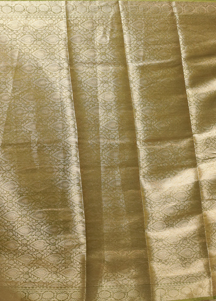 Green Tissue Silk Saree With Blouse Piece