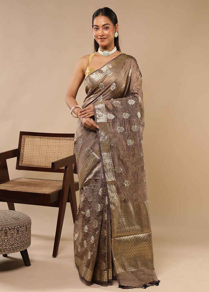 Cream Tissue Silk Saree With Blouse Piece