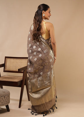 Cream Tissue Silk Saree With Blouse Piece
