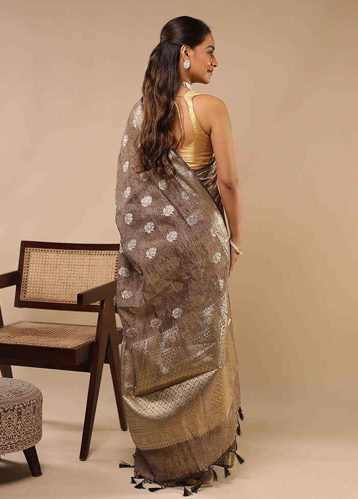 Cream Tissue Silk Saree With Blouse Piece
